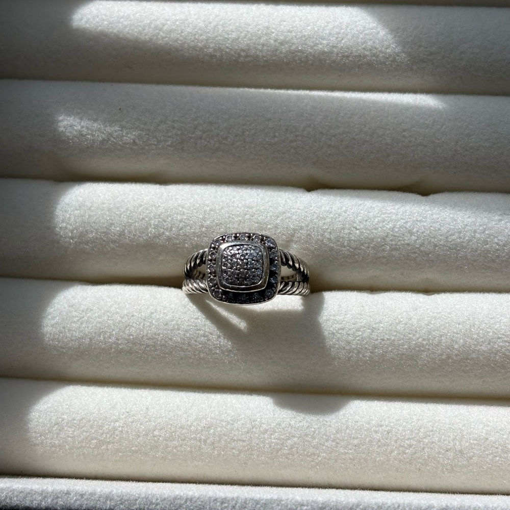 David yurman petite Albion ring pave diamonds